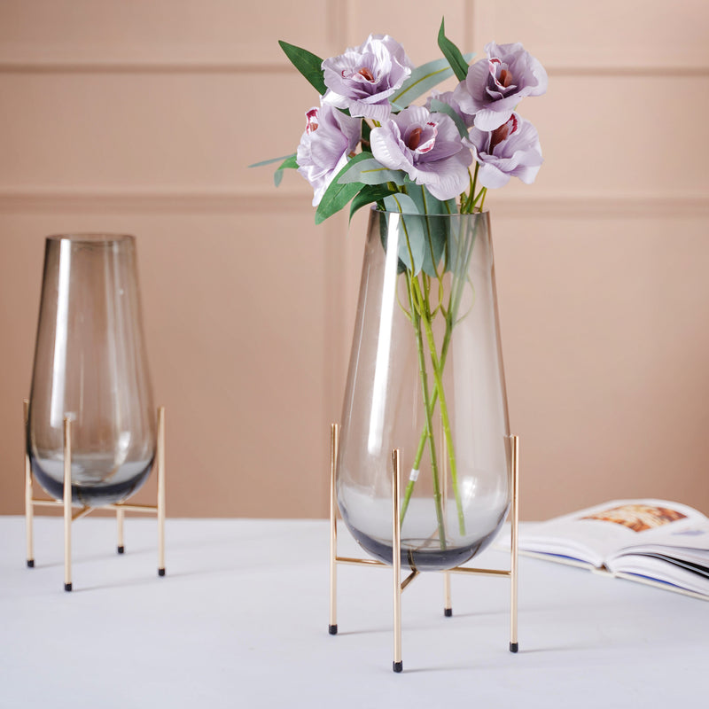 Large Crystal Vase - Flower vase for home decor, office and gifting | Home decoration items