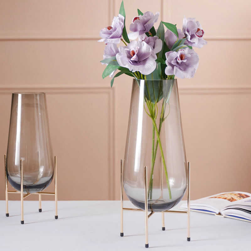 Large Crystal Vase - Flower vase for home decor, office and gifting | Home decoration items