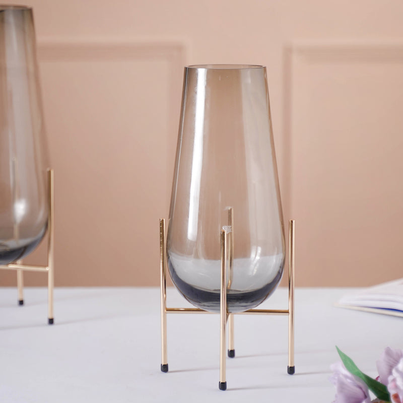Small Crystal Vase - Flower vase for home decor, office and gifting | Home decoration items