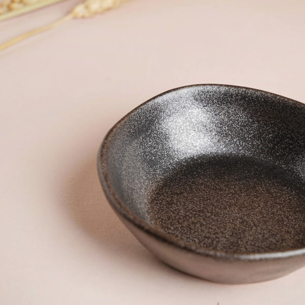 Earthen Stoneware Snack Bowl Matte Black 100 ml