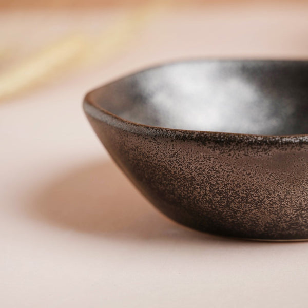 Earthen Stoneware Snack Bowl Matte Black 100 ml