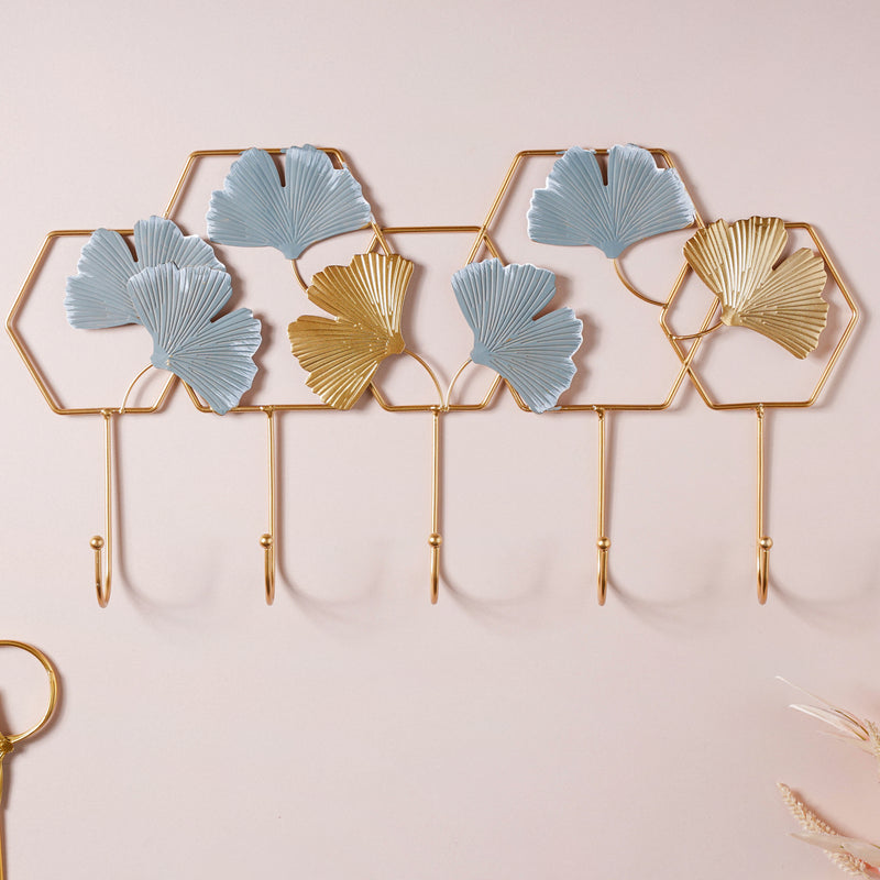 Gold and Blue Wall Mount Hanger - Wall hook/wall hanger for wall decoration & wall design | Home & room decoration ideas