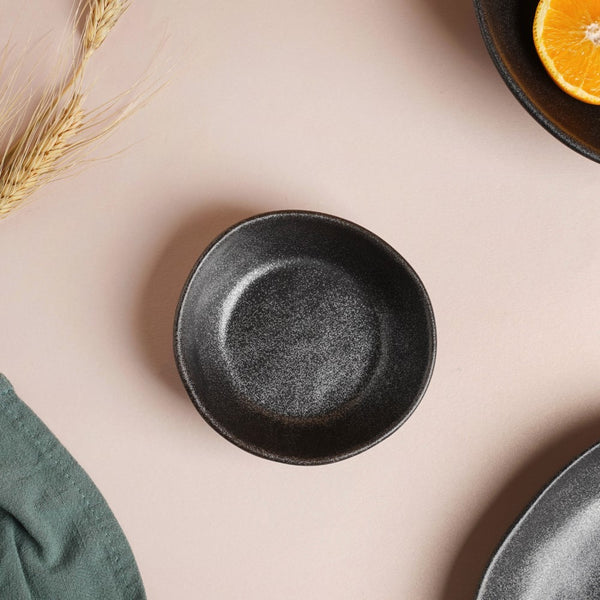 Earthen Stoneware Snack Bowl Matte Black 100 ml