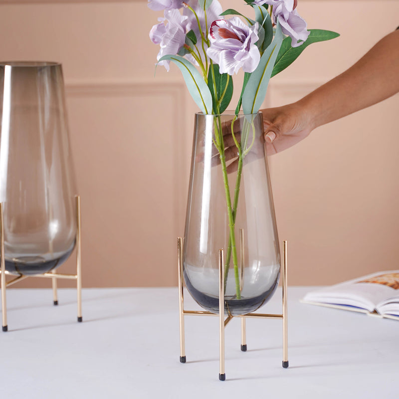 Small Crystal Vase - Flower vase for home decor, office and gifting | Home decoration items