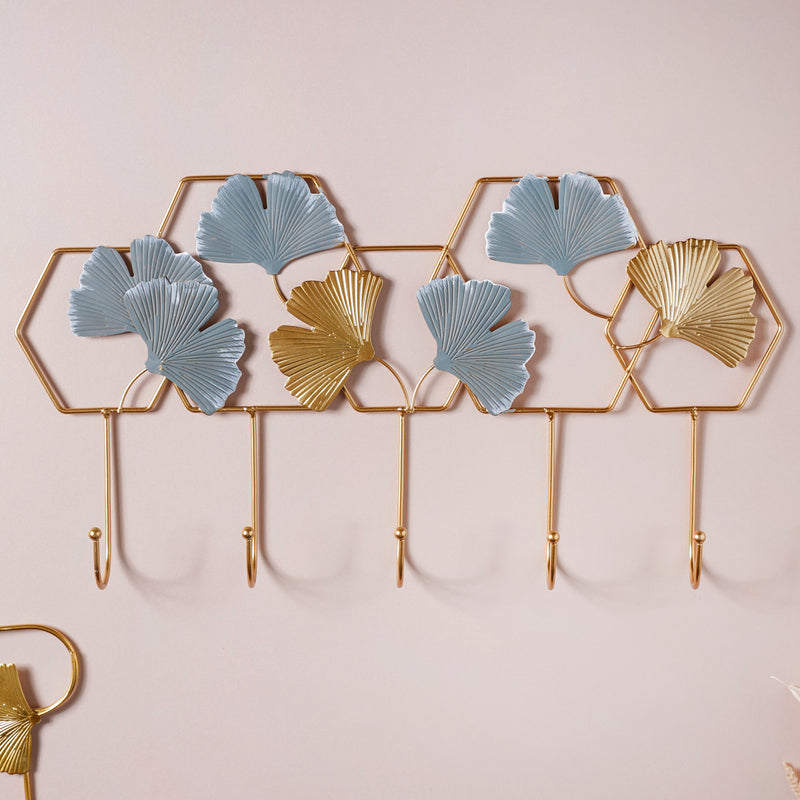 Gold and Blue Wall Mount Hanger - Wall hook/wall hanger for wall decoration & wall design | Home & room decoration ideas
