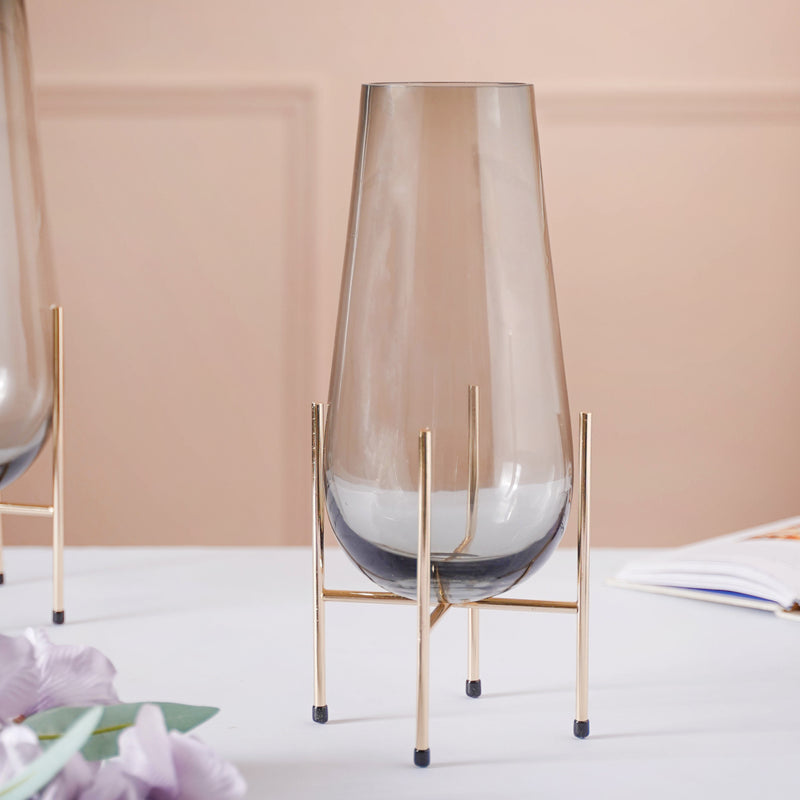 Small Crystal Vase - Flower vase for home decor, office and gifting | Home decoration items