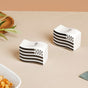 Wavy Ceramic Salt And Pepper Shakers Set Black And White - Kitchen Tool