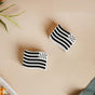 Wavy Ceramic Salt And Pepper Shakers Set Black And White - Kitchen Tool