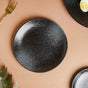 Onyx Finish Stoneware Snack Plate Black 8 Inch - Serving plate, snack plate, dessert plate | Plates for dining & home decor