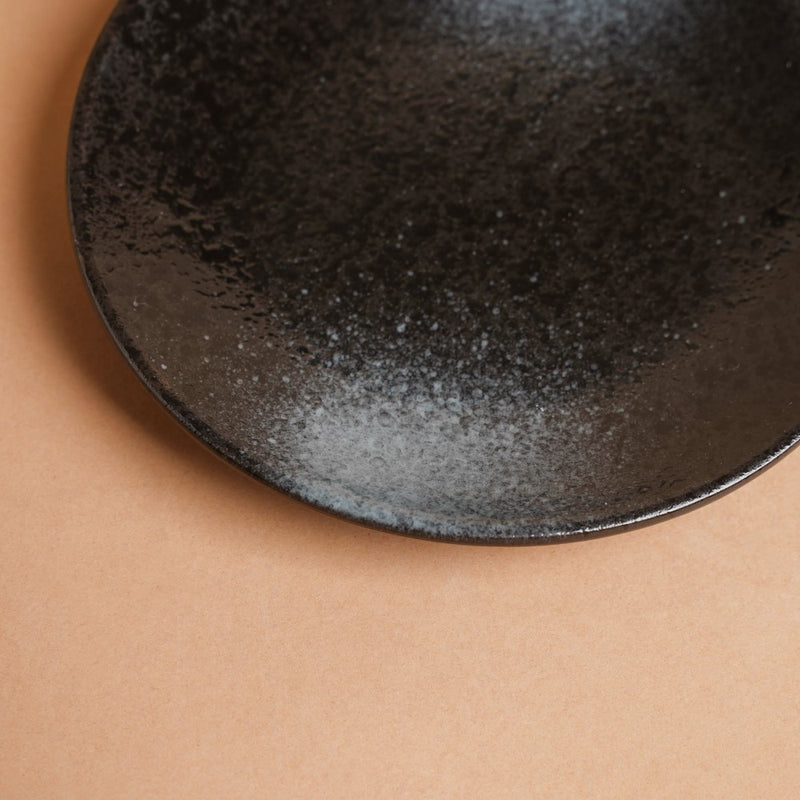 Onyx Finish Stoneware Dessert Plate Black 6 inch - Serving plate, small plate, snacks plates | Plates for dining table & home decor