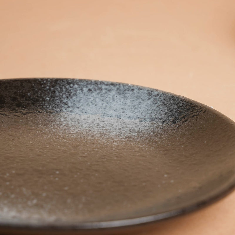 Onyx Finish Stoneware Dessert Plate Black 6 inch - Serving plate, small plate, snacks plates | Plates for dining table & home decor