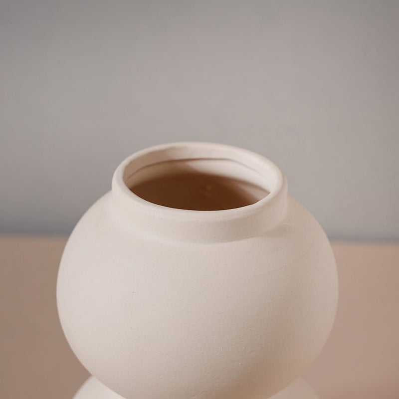 Textured White Vase - Flower vase for home decor, office and gifting | Home decoration items