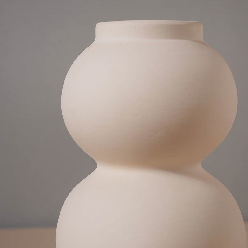 Textured White Vase - Flower vase for home decor, office and gifting | Home decoration items
