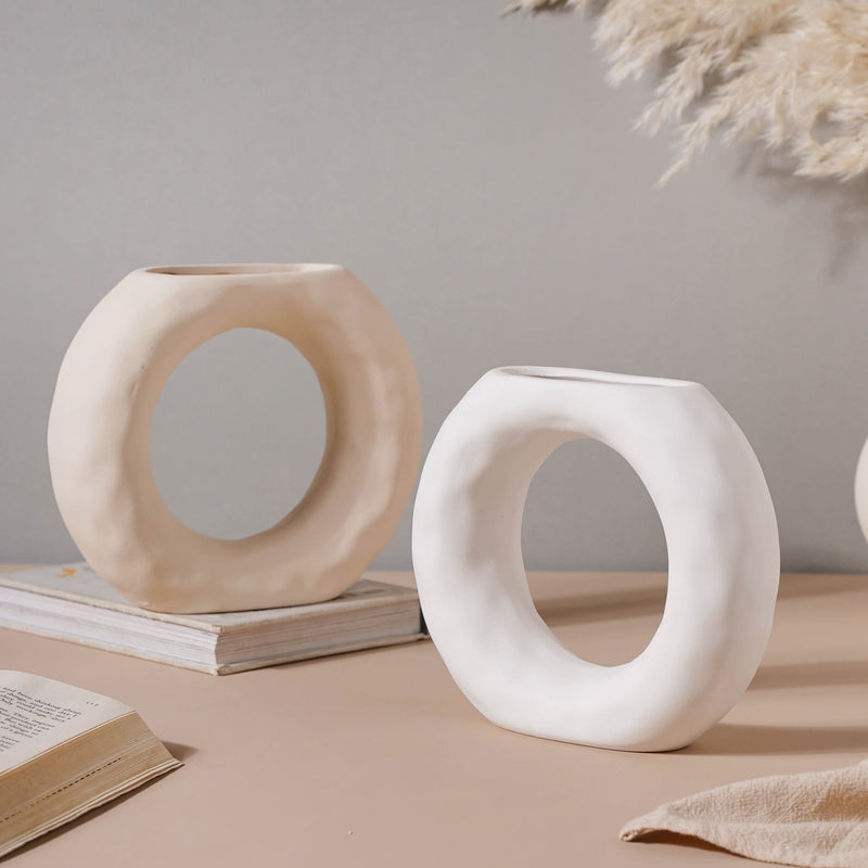 Textured Hollow Flower Pot - Flower vase for home decor, office and gifting | Home decoration items