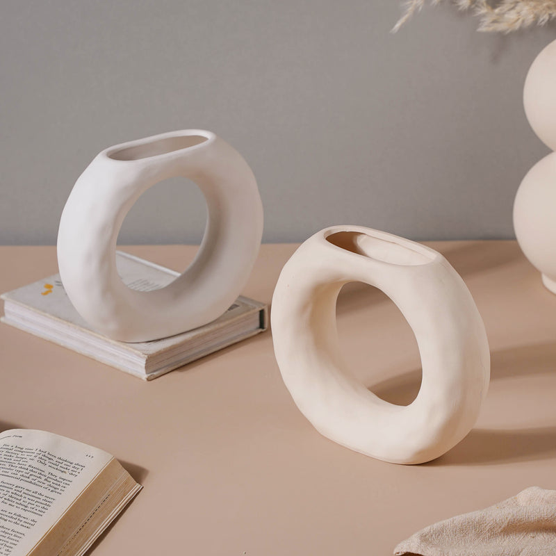 Textured Hollow Flower Pot - Flower vase for home decor, office and gifting | Home decoration items