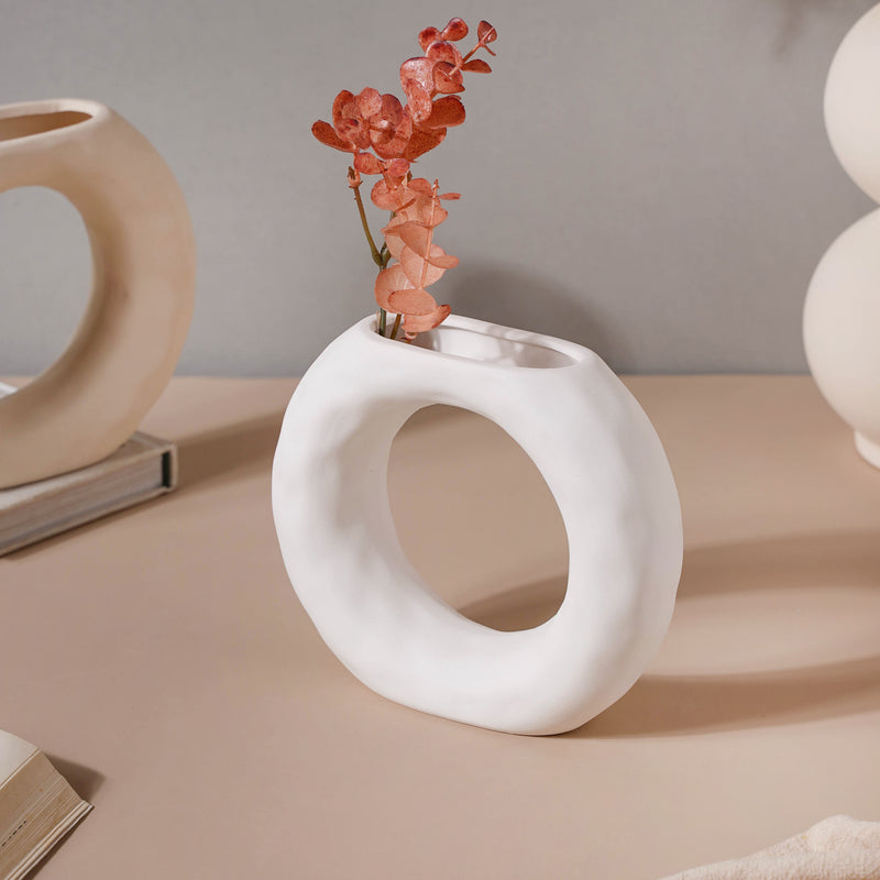 Textured Hollow Flower Pot - Flower vase for home decor, office and gifting | Home decoration items