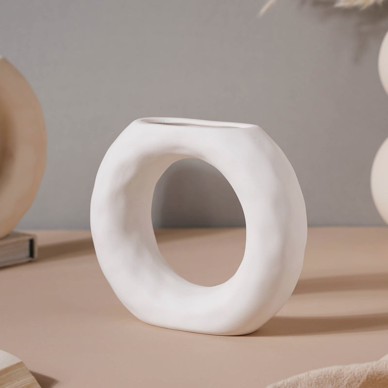 Textured Hollow Flower Pot - Flower vase for home decor, office and gifting | Home decoration items