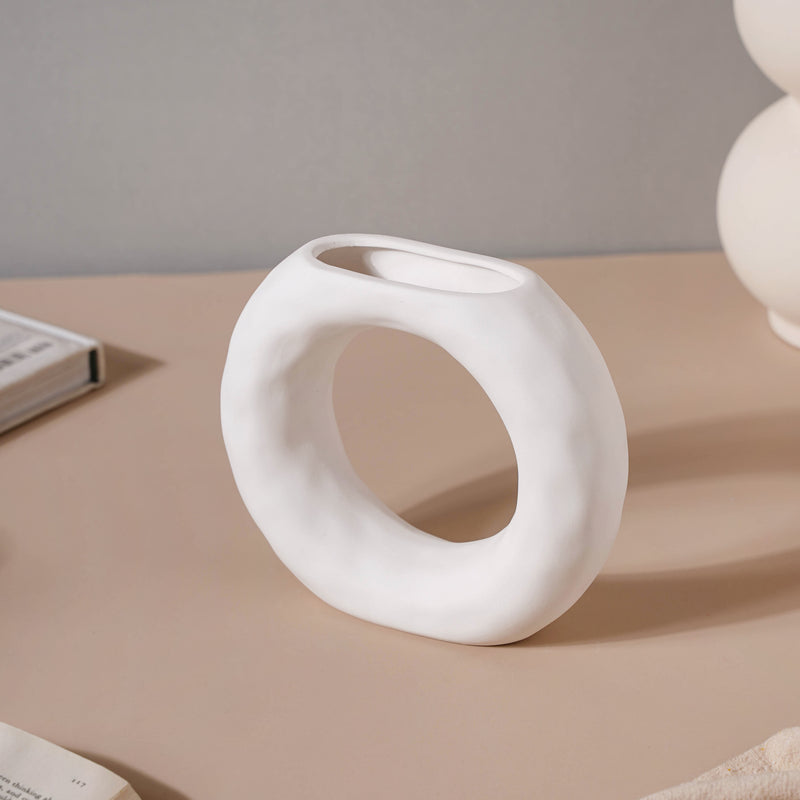 Textured Hollow Flower Pot - Flower vase for home decor, office and gifting | Home decoration items