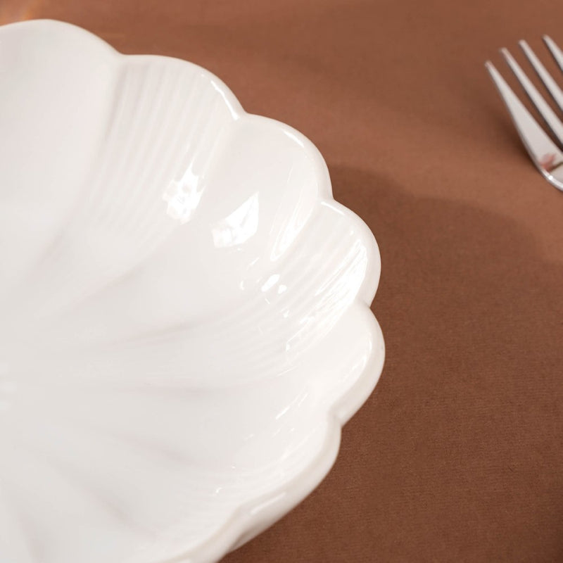 Ocean Ceramic Salad Plate White 7 Inch - Serving plate, snack plate, dessert plate | Plates for dining & home decor