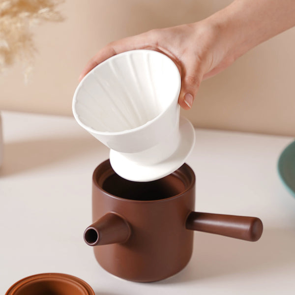 Pour Over Coffee Pot Set Brown 400 ml