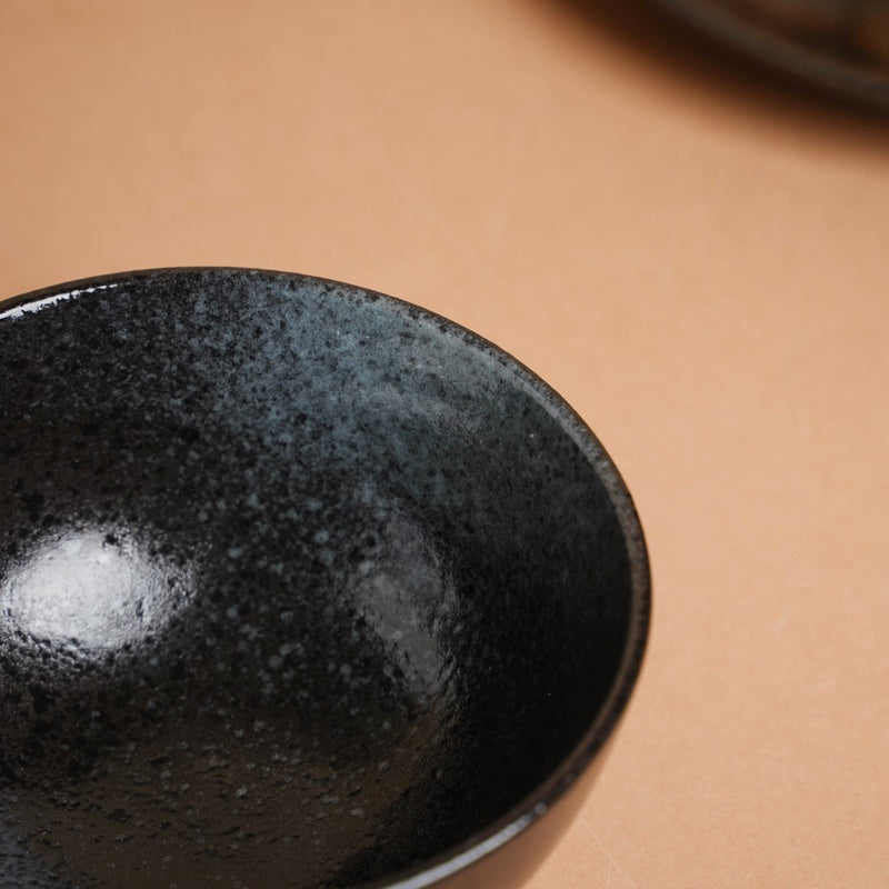 Onyx Finish Stoneware Snack Bowl 200ml - Bowl,ceramic bowl, snack bowls, curry bowl, popcorn bowls | Bowls for dining table & home decor