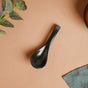 Onyx Finish Stoneware Soup Spoon Black