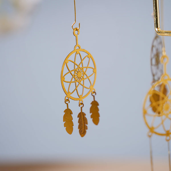 Dream Catcher Candle Stand Golden Floral - Candle holder | Home decoration item