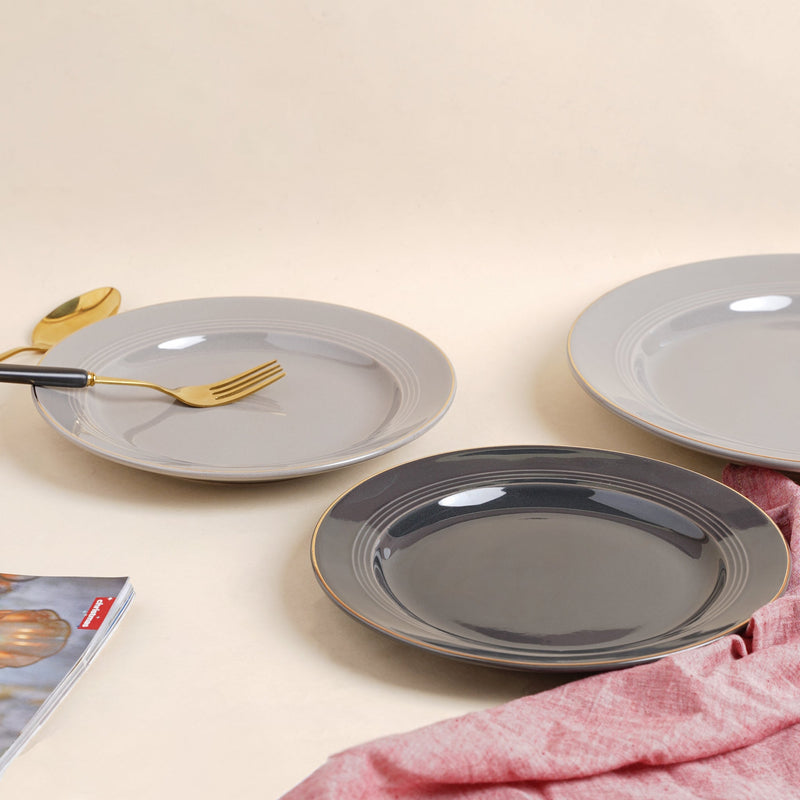 Ceramic Clay Snack Plate Black 8 Inch - Serving plate, snack plate, dessert plate | Plates for dining & home decor