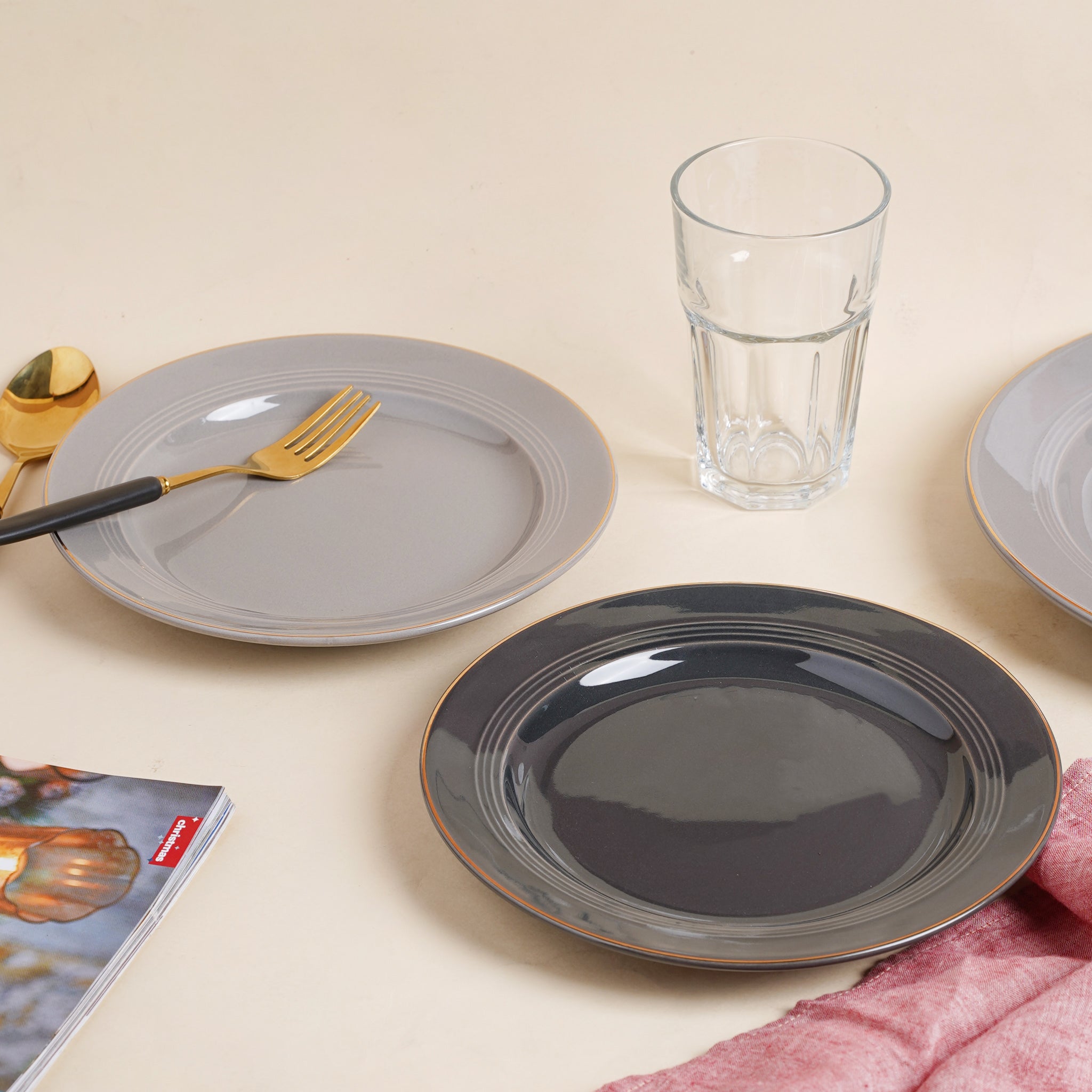 Ceramic Clay Snack Plate Black 8 Inch