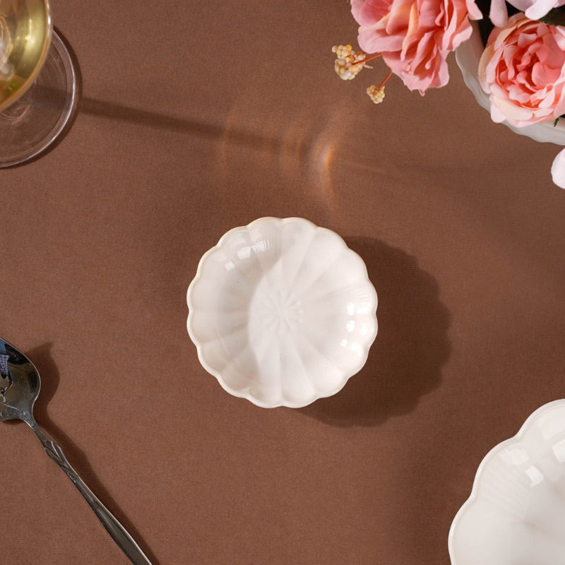 Ocean Ceramic Dessert Plate White 4 Inch - Serving plate, small plate, snacks plates | Plates for dining table & home decor