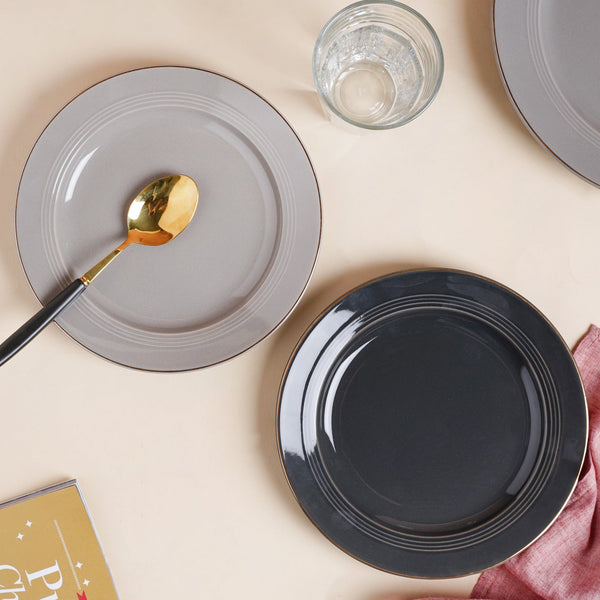 Ceramic Clay Snack Plate Black 8 Inch - Serving plate, snack plate, dessert plate | Plates for dining & home decor