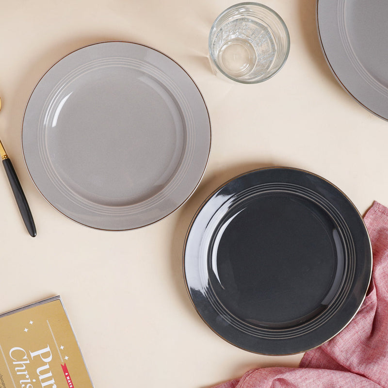 Ceramic Clay Snack Plate Black 8 Inch - Serving plate, snack plate, dessert plate | Plates for dining & home decor