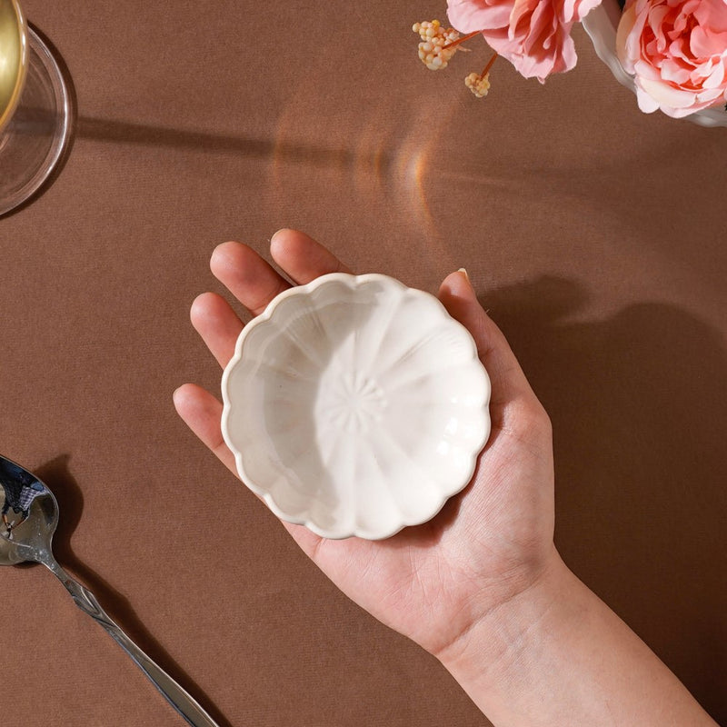 Ocean Ceramic Dessert Plate White 4 Inch - Serving plate, small plate, snacks plates | Plates for dining table & home decor