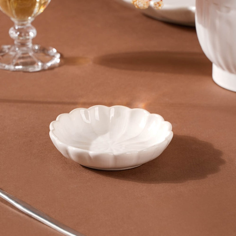 Ocean Ceramic Dessert Plate White 4 Inch - Serving plate, small plate, snacks plates | Plates for dining table & home decor