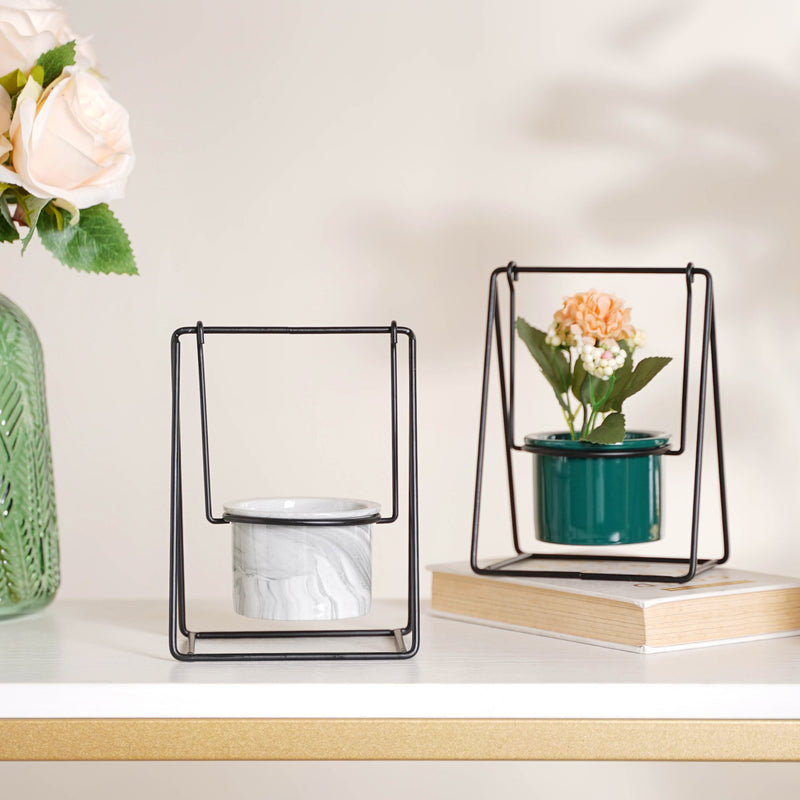 Single Swing Ceramic Flowering Pot - Indoor planters and flower pots | Home decor items