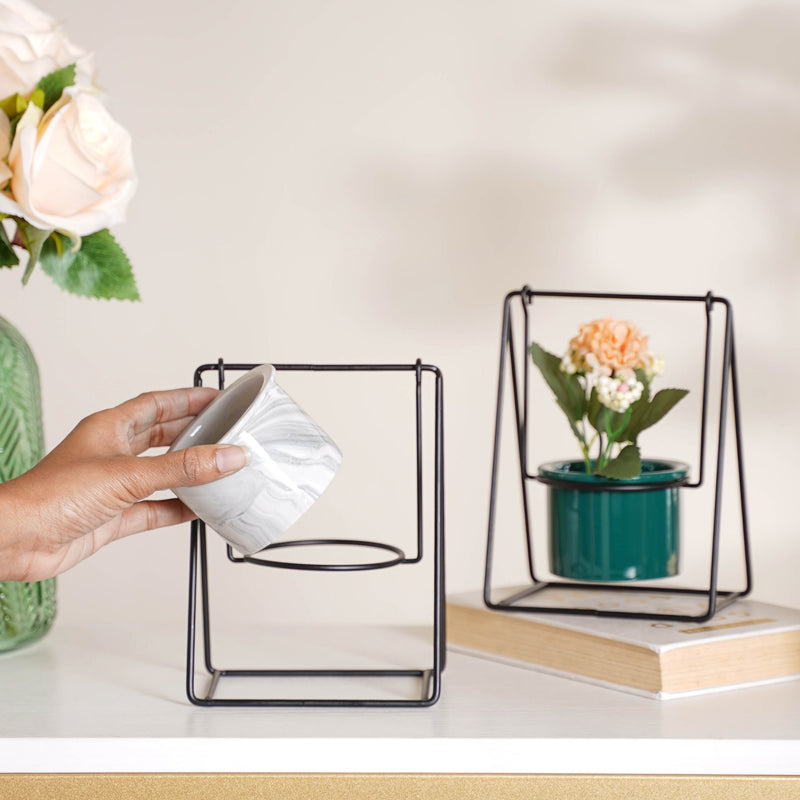 Single Swing Ceramic Flowering Pot - Indoor planters and flower pots | Home decor items