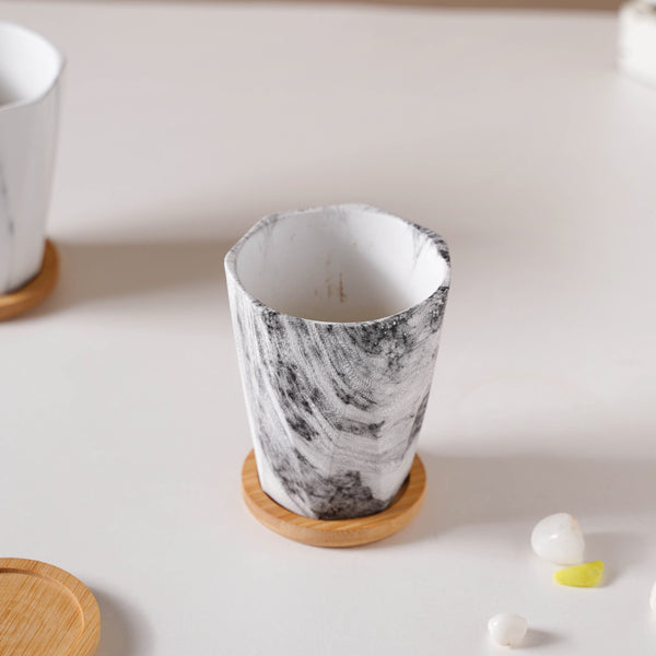 Carrara Charcoal Planter With Coaster