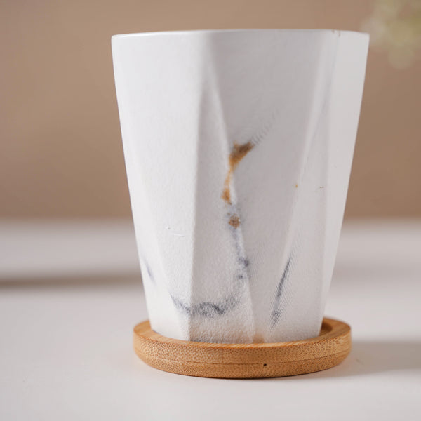 Carrara Marble Planter With Coaster