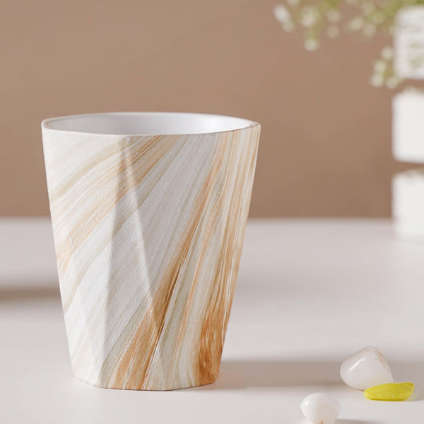 Carrara Brown Planter With Coaster