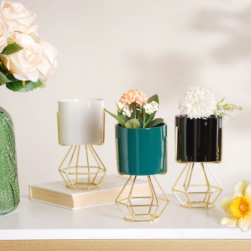 Designed Stand Cylindrical Pot - Indoor planters and flower pots | Home decor items