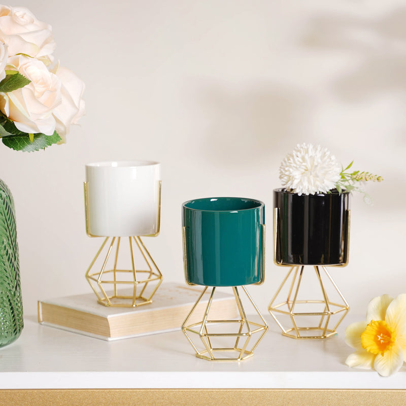 Designed Stand Cylindrical Pot - Indoor planters and flower pots | Home decor items