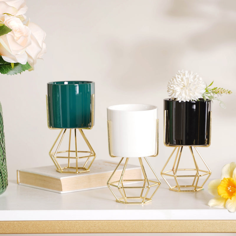 Designed Stand Cylindrical Pot - Indoor planters and flower pots | Home decor items