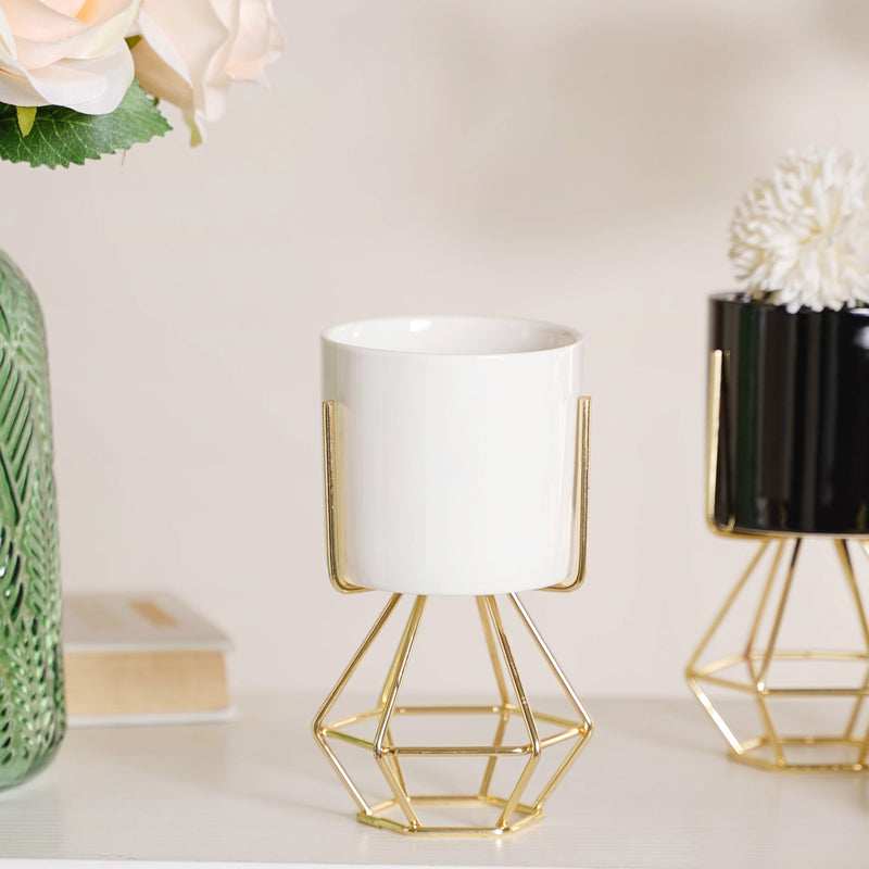Designed Stand Cylindrical Pot - Indoor planters and flower pots | Home decor items