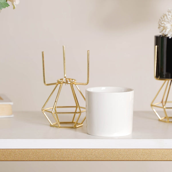 Designed Stand Cylindrical Pot - Indoor planters and flower pots | Home decor items