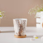 Carrara Marble Brown Planter With Coaster - Indoor planters and flower pots | Home decor items