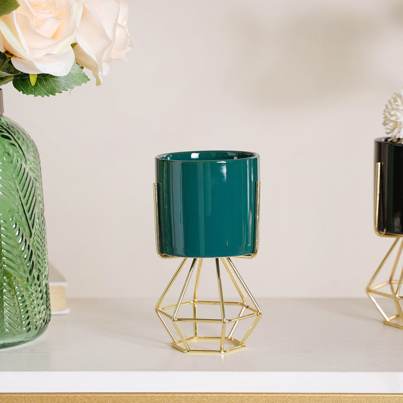 Designed Stand Cylindrical Pot - Indoor planters and flower pots | Home decor items