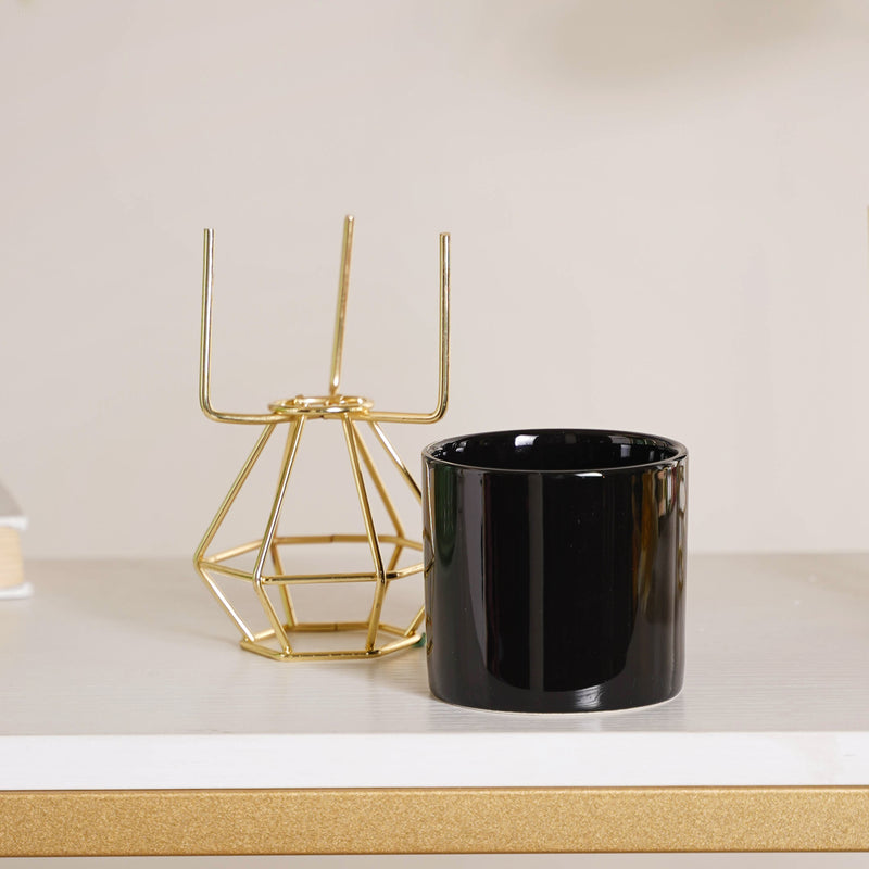 Designed Stand Cylindrical Pot - Indoor planters and flower pots | Home decor items