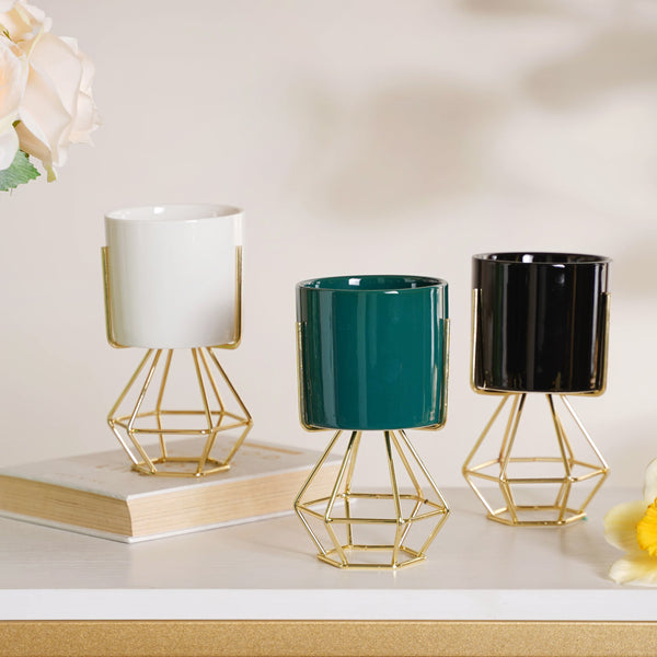 Designed Stand Cylindrical Pot - Indoor planters and flower pots | Home decor items