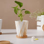 Carrara Brown Planter With Coaster - Indoor planters and flower pots | Home decor items