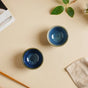 Sapphire Glazed Dip Bowl Blue 50 ml - Bowl, ceramic bowl, dip bowls, chutney bowl, dip bowls ceramic | Bowls for dining table & home decor 